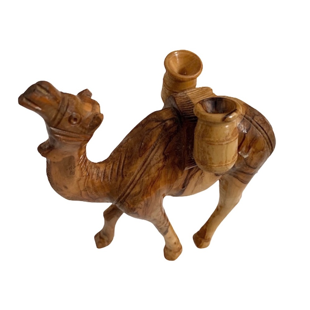 Brown Wooden Camel Figurine
